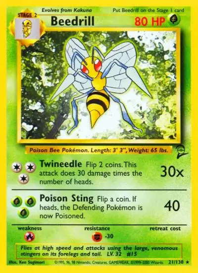 Beedrill 21/130 Base Set 2 Pokemon card