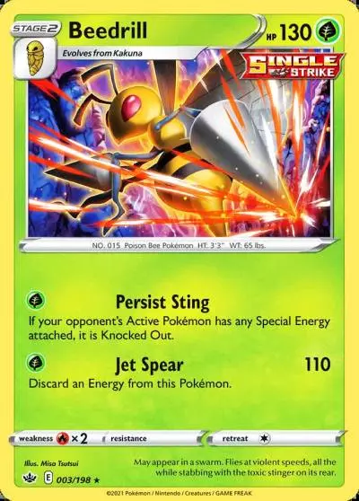 Beedrill 3/198 Chilling Reign Pokemon card