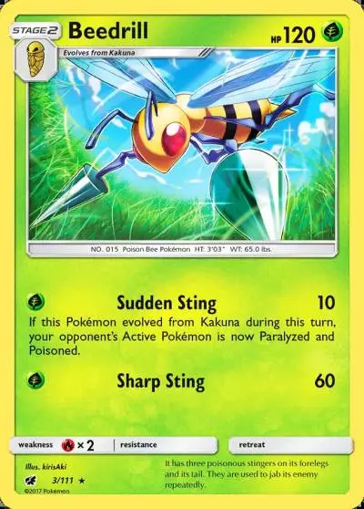 Beedrill 3/111 Crimson Invasion Pokemon card