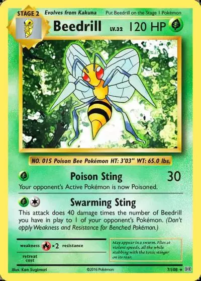 Beedrill 7/108 Evolutions Pokemon card