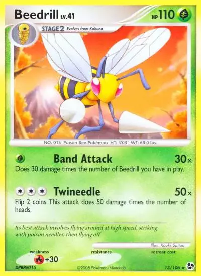 Beedrill 13/106 Great Encounters Pokemon card