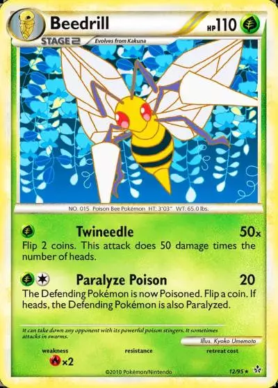 Beedrill 12/95 HS—Unleashed Pokemon card