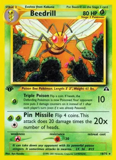 Beedrill 18/75 Neo Discovery Pokemon card