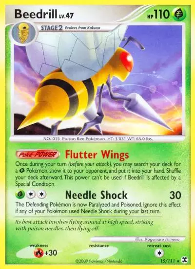 Beedrill 15/111 Rising Rivals Pokemon card