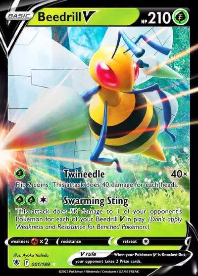 Beedrill V 1/189 Astral Radiance Pokemon card