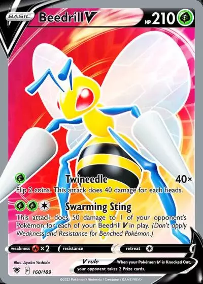 Beedrill V 160/189 Astral Radiance Pokemon card