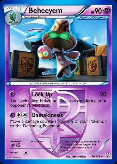Beheeyem 70/135 Plasma Storm Pokemon card