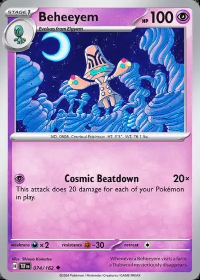Beheeyem 74/162 Temporal Forces Pokemon card