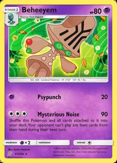 Beheeyem 91/236 Unified Minds Pokemon card