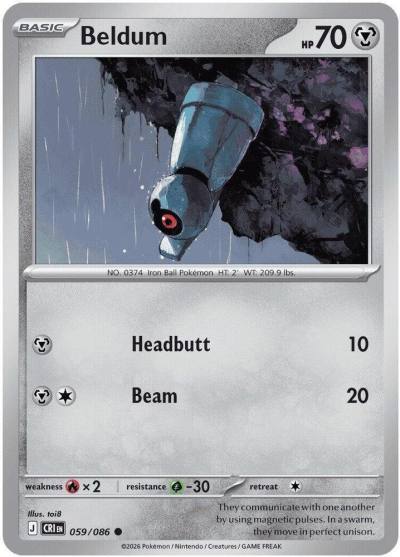 Beldum 59/86 Chaos Rising Pokemon card