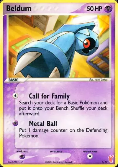 Beldum 1/12 EX Trainer Kit 2 Plusle Pokemon card