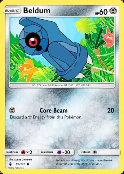 Beldum 83/145 Guardians Rising Pokemon card