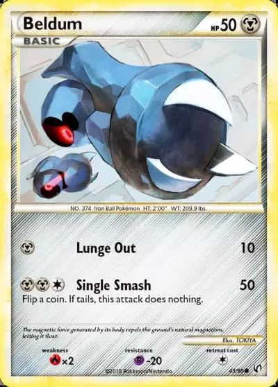 Beldum 43/90 HS—Undaunted Pokemon card