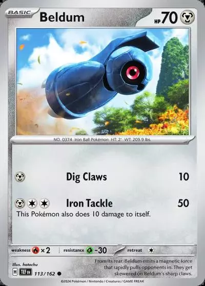 Beldum 113/162 Temporal Forces Pokemon card