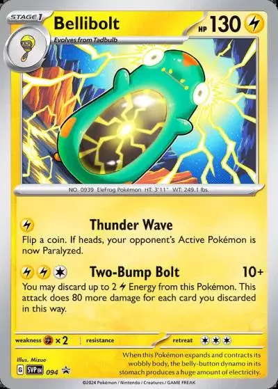 Bellibolt 94/165 Scarlet & Violet Black Star Promos Pokemon card