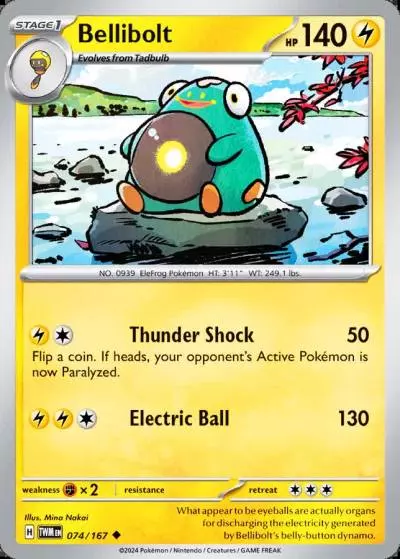Bellibolt 74/167 Twilight Masquerade Pokemon card