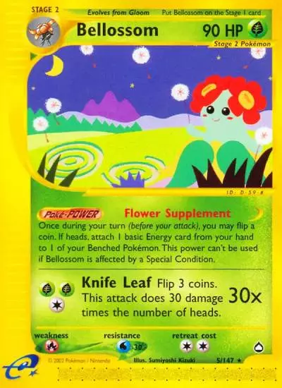Bellossom 5/147 Aquapolis Pokemon card