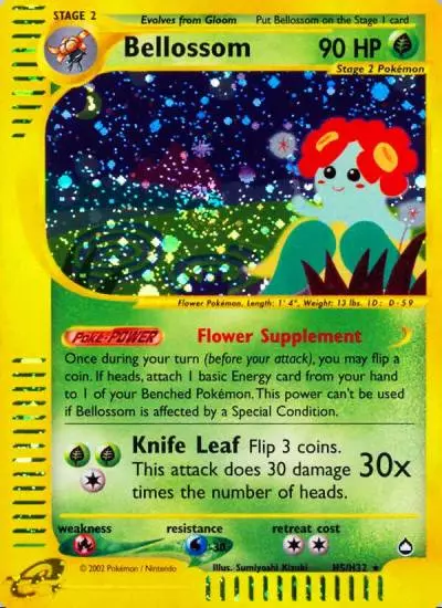Bellossom H5/147 Aquapolis Pokemon card