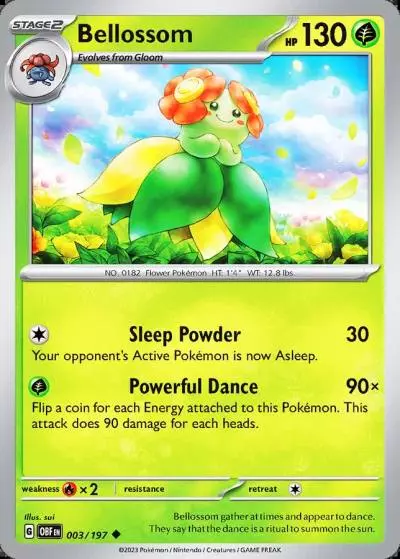 Bellossom 3/197 Obsidian Flames Pokemon card