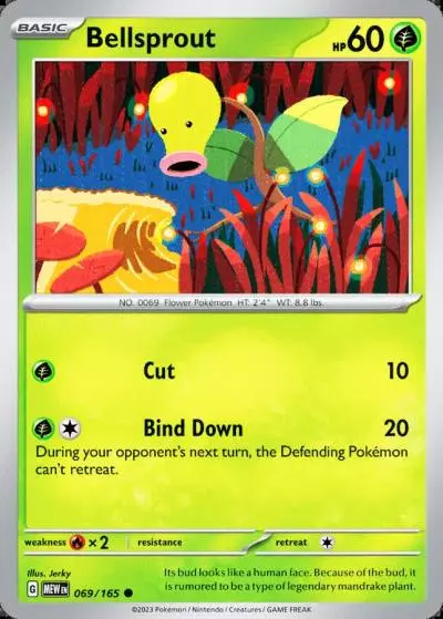 Bellsprout 69/165 151 Pokemon card