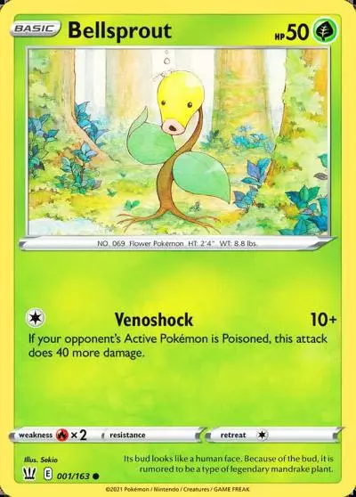 Bellsprout 1/163 Battle Styles Pokemon card