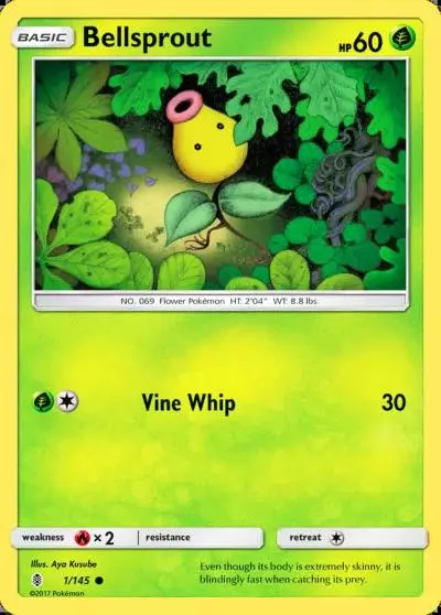 Bellsprout 1/145 Guardians Rising Pokemon card