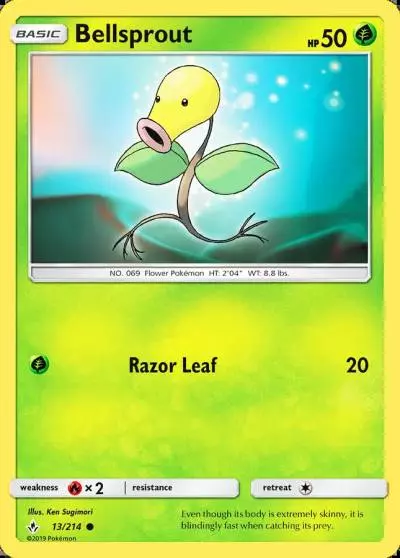 Bellsprout 13/214 Unbroken Bonds Pokemon card