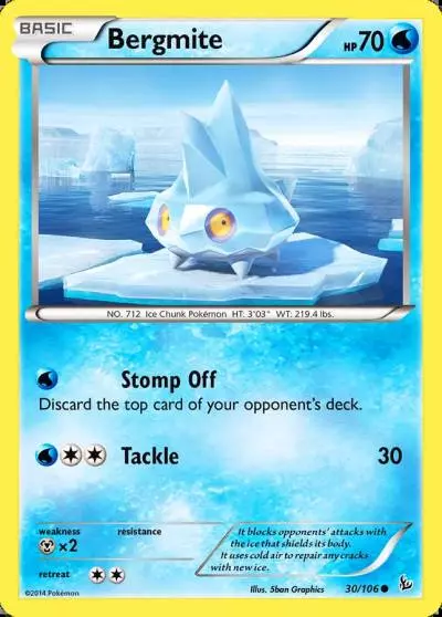 Bergmite 30/106 Flashfire Pokemon card