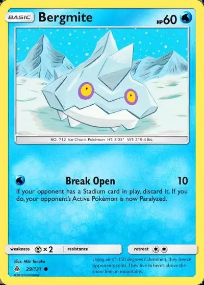 Bergmite 29/131 Forbidden Light Pokemon card