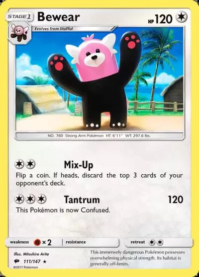 Bewear 111/147 Burning Shadows Pokemon card