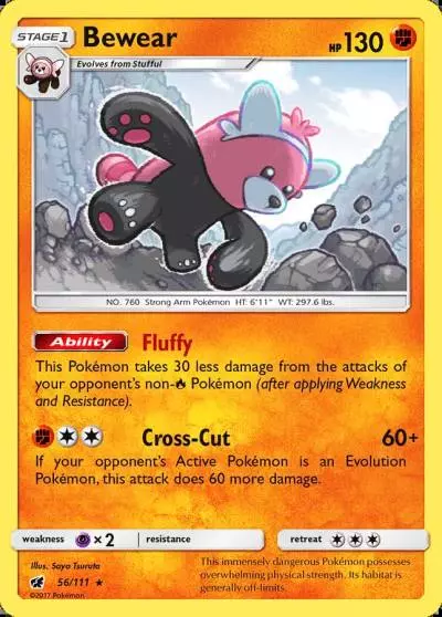 Bewear 56/111 Crimson Invasion Pokemon card