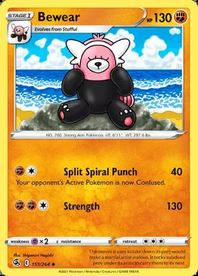 Bewear 151/264 Fusion Strike Pokemon card