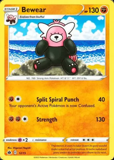 Bewear 12/15 McDonald's Collection 2022 Pokemon card