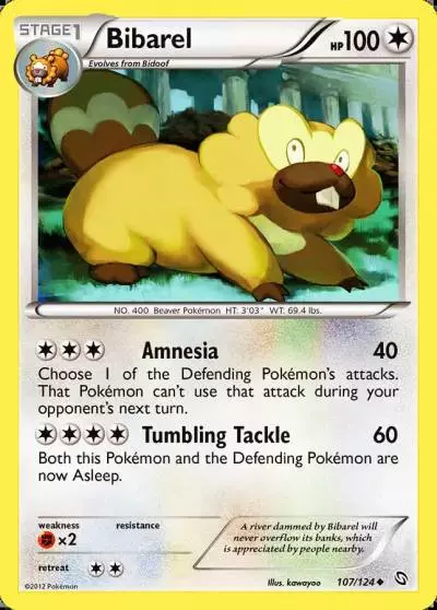Bibarel 107/124 Dragons Exalted Pokemon card