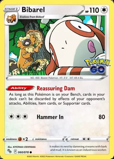 Bibarel 60/78 Pokémon GO Pokemon card