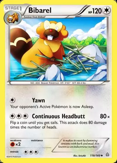 Bibarel 118/160 Primal Clash Pokemon card