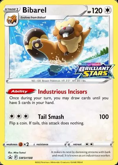 Bibarel SWSH188/307 SWSH Black Star Promos Pokemon card