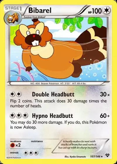 Bibarel 107/146 XY Pokemon card