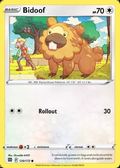 Bidoof 120/172 Brilliant Stars Pokemon card