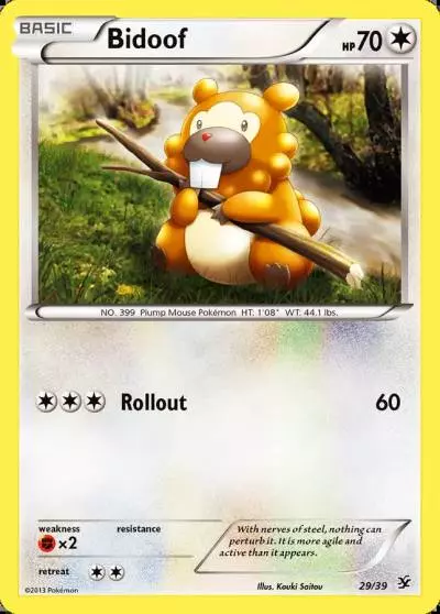 Bidoof 29/39 Kalos Starter Set Pokemon card