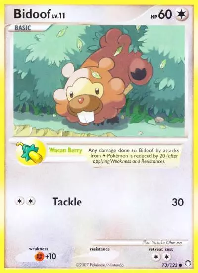 Bidoof 73/123 Mysterious Treasures Pokemon card