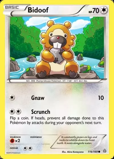Bidoof 116/160 Primal Clash Pokemon card