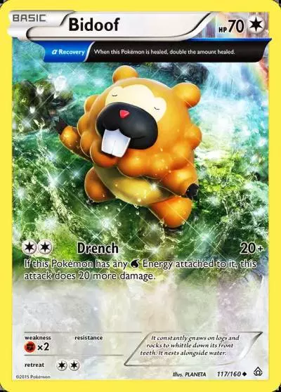 Bidoof 117/160 Primal Clash Pokemon card