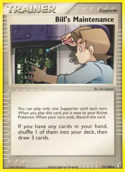 Bill's Maintenance 71/100 Crystal Guardians Pokemon card