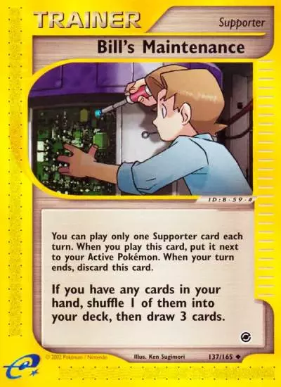 Bill's Maintenance 137/165 Expedition Base Set Pokemon card