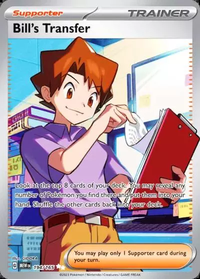 Bill's Transfer 194/165 151 Pokemon card