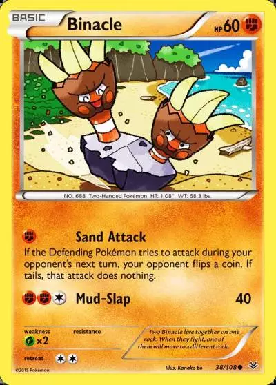 Binacle 38/108 Roaring Skies Pokemon card