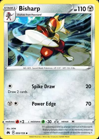 Bisharp 93/159 Crown Zenith Pokemon card