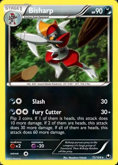 Bisharp 72/108 Dark Explorers Pokemon card