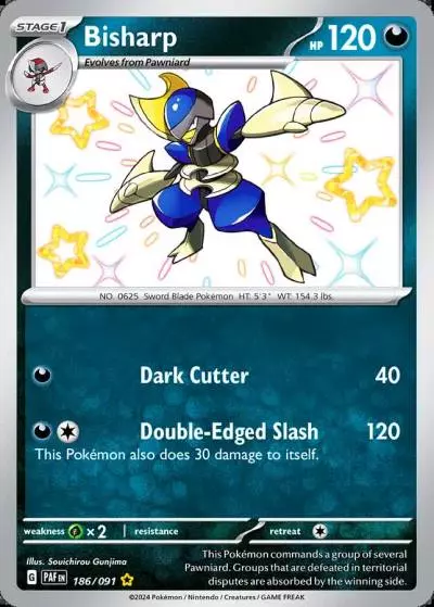 Bisharp 186/91 Paldean Fates Pokemon card